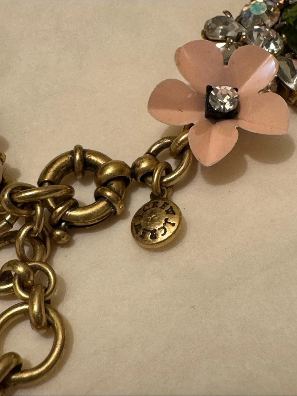 Vintage Rare J.Crew Floral Bib Statement Necklace & Flower Cuff Complete Set
